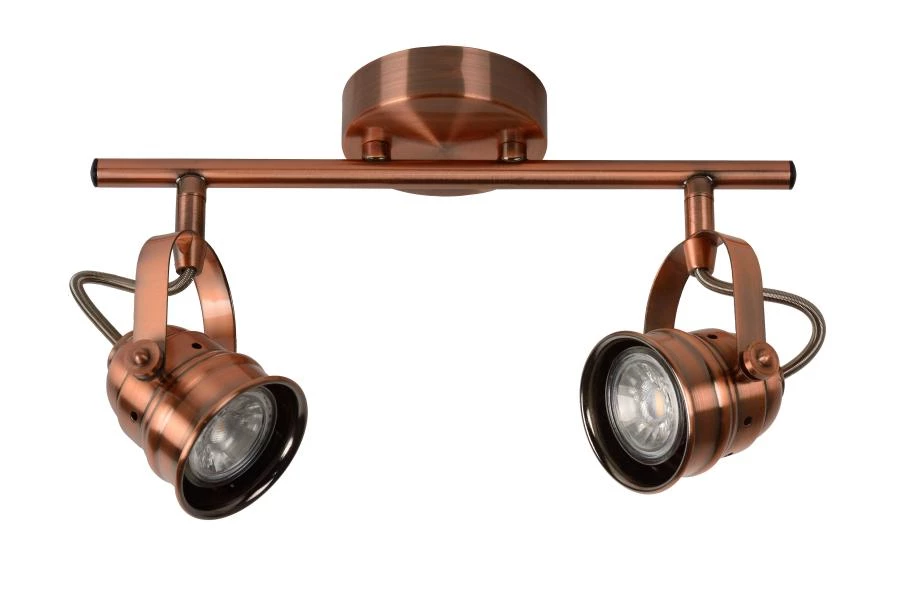 Lucide CIGAL - Ceiling spotlight - LED - GU10 - 2x5W 2700K - Copper - off